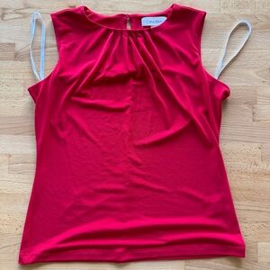 Calvin Klein Vibrant Red Sleeveless Blouse